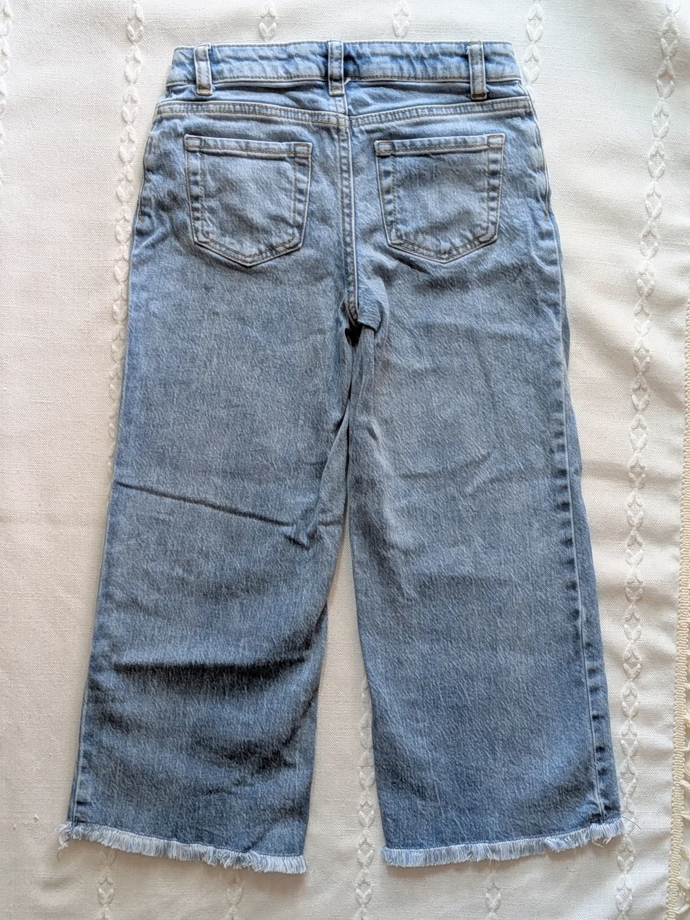 Cat & Jack Light Blue Embroidered Wide-Leg Jeans